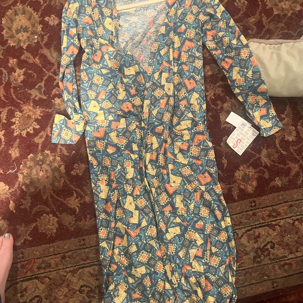 LuLaRoe Teal Geometric Duster Size Small